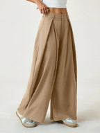 Vintage Casual Hippie Street Oversized Blue Striped Textured Wide Leg Pants shein