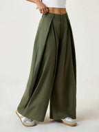 Vintage Casual Hippie Street Oversized Blue Striped Textured Wide Leg Pants shein