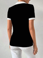 Contrast Trim Short Sleeve Tee shein