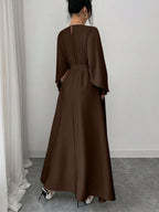 Elegant Refined Commute & Casual Batwing Sleeve Cinched Waist Dress shein