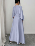 Elegant Refined Commute & Casual Batwing Sleeve Cinched Waist Dress shein