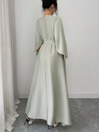 Elegant Refined Commute & Casual Batwing Sleeve Cinched Waist Dress shein