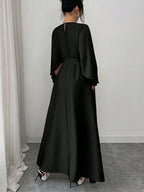 Elegant Refined Commute & Casual Batwing Sleeve Cinched Waist Dress shein