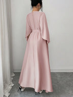 Elegant Refined Commute & Casual Batwing Sleeve Cinched Waist Dress shein
