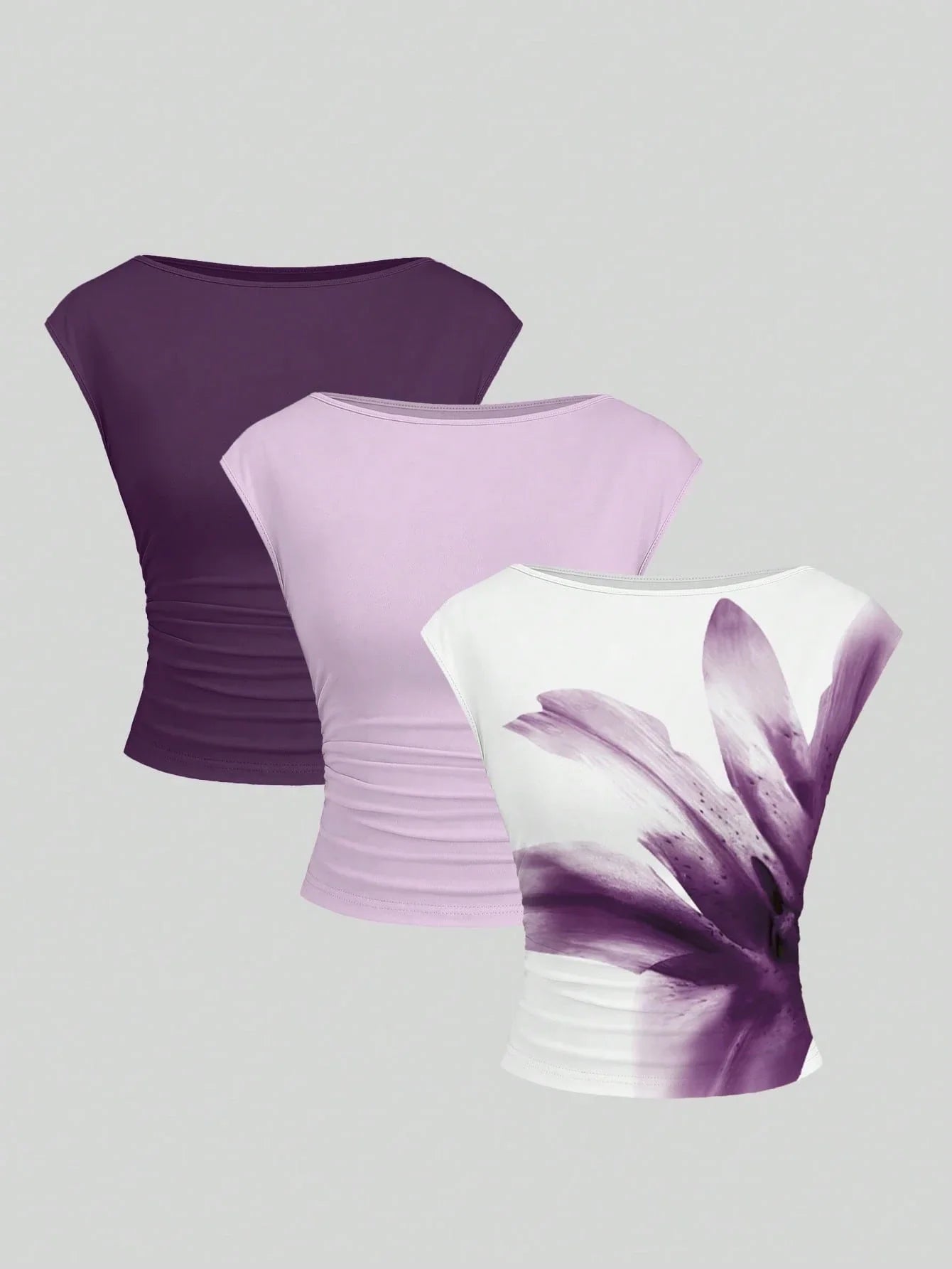 Cutout Backless Moisture-Wicking Fitted Women's T-Shirt Set shein