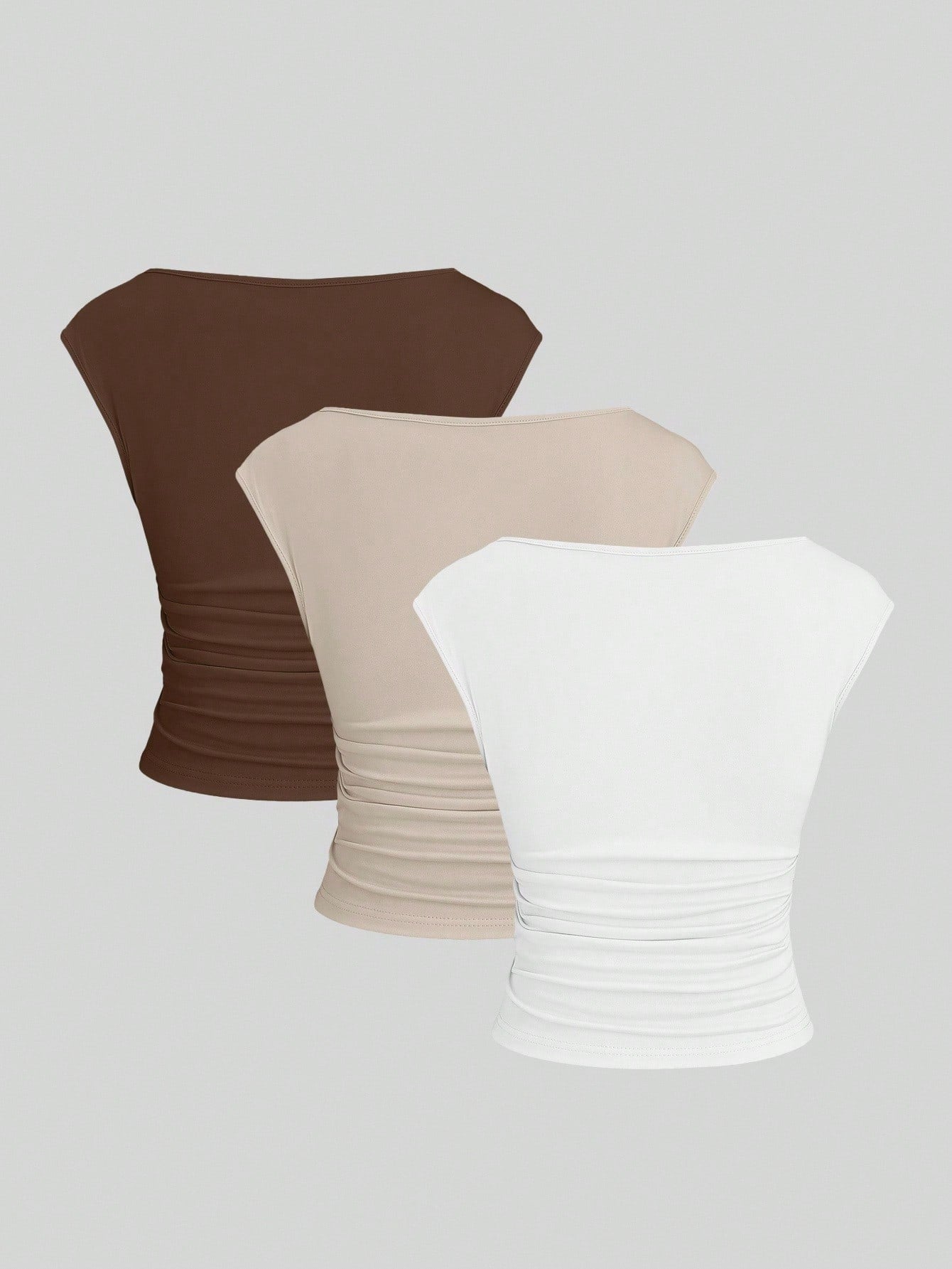 Cutout Backless Moisture-Wicking Fitted Women's T-Shirt Set shein