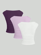 Cutout Backless Moisture-Wicking Fitted Women's T-Shirt Set shein