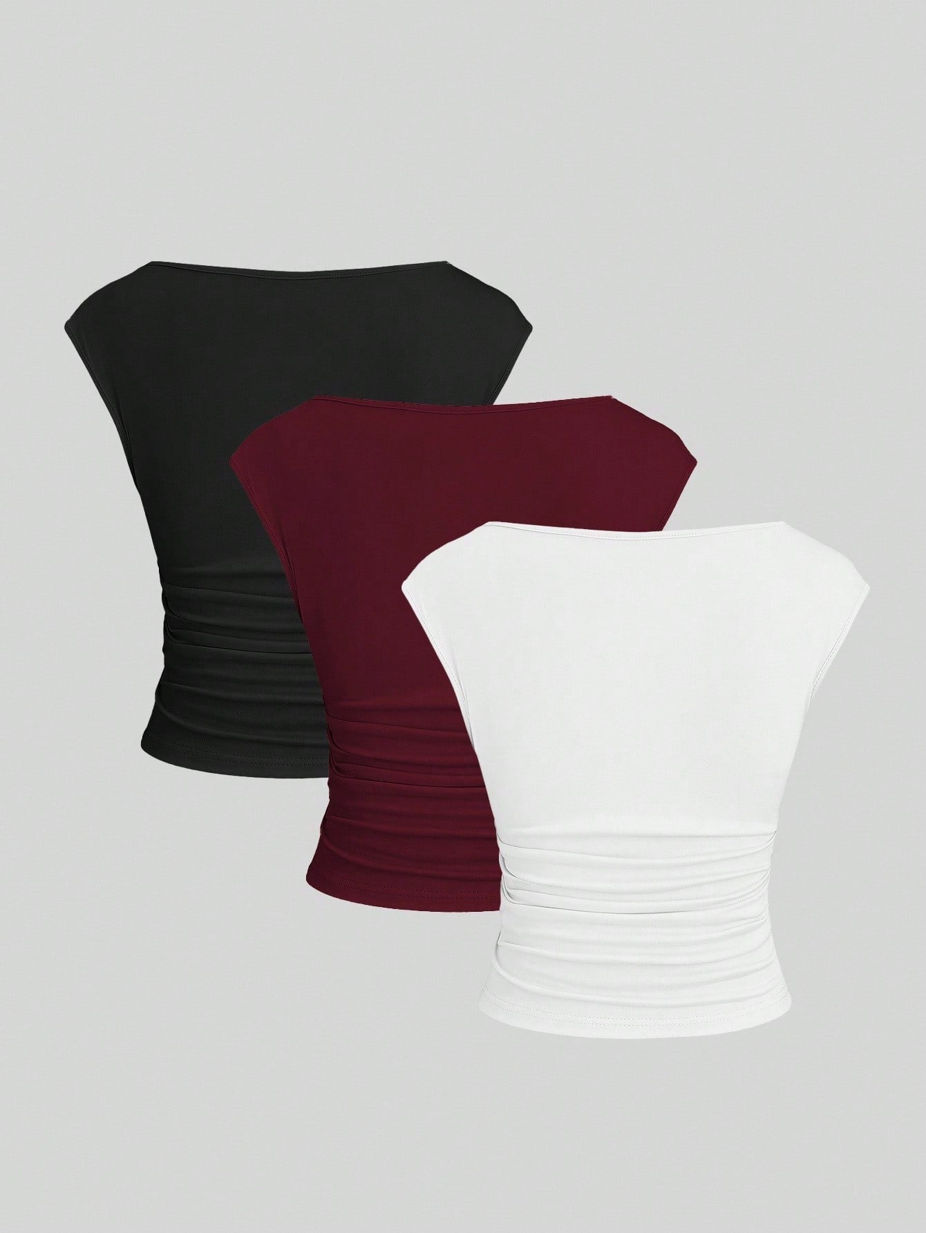 Cutout Backless Moisture-Wicking Fitted Women's T-Shirt Set shein