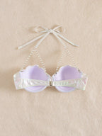 Women Halter Backless One-Piece Bikini Top shein