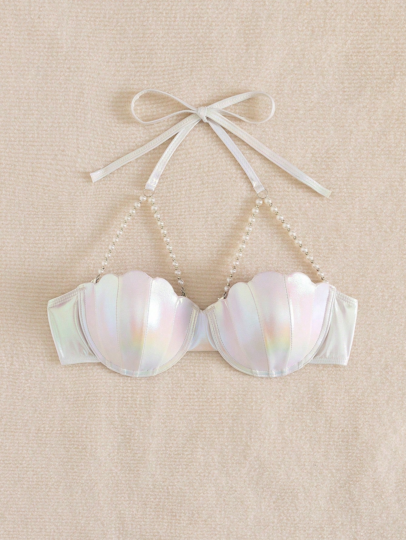 Women Halter Backless One-Piece Bikini Top shein