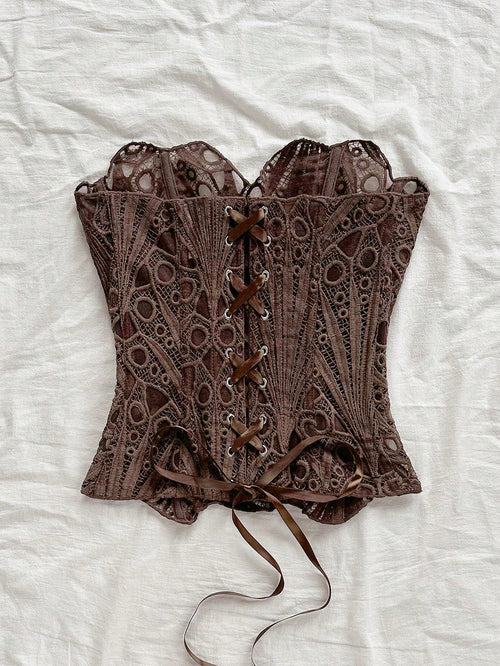 European And American Style Young Vacation Sexy Avant-Garde Lace Top shein