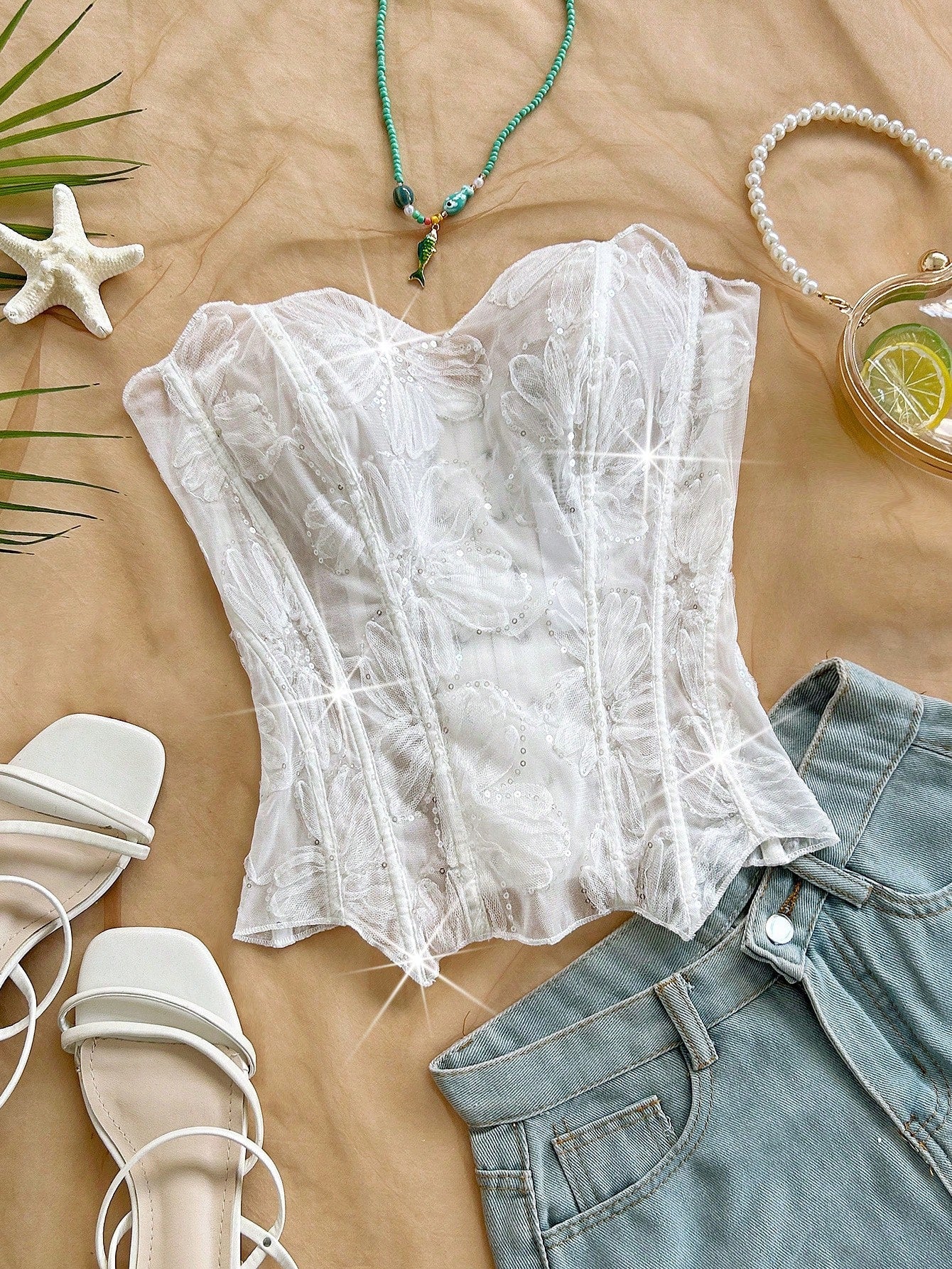 European And American Style Young Vacation Sexy Avant-Garde Lace Top shein