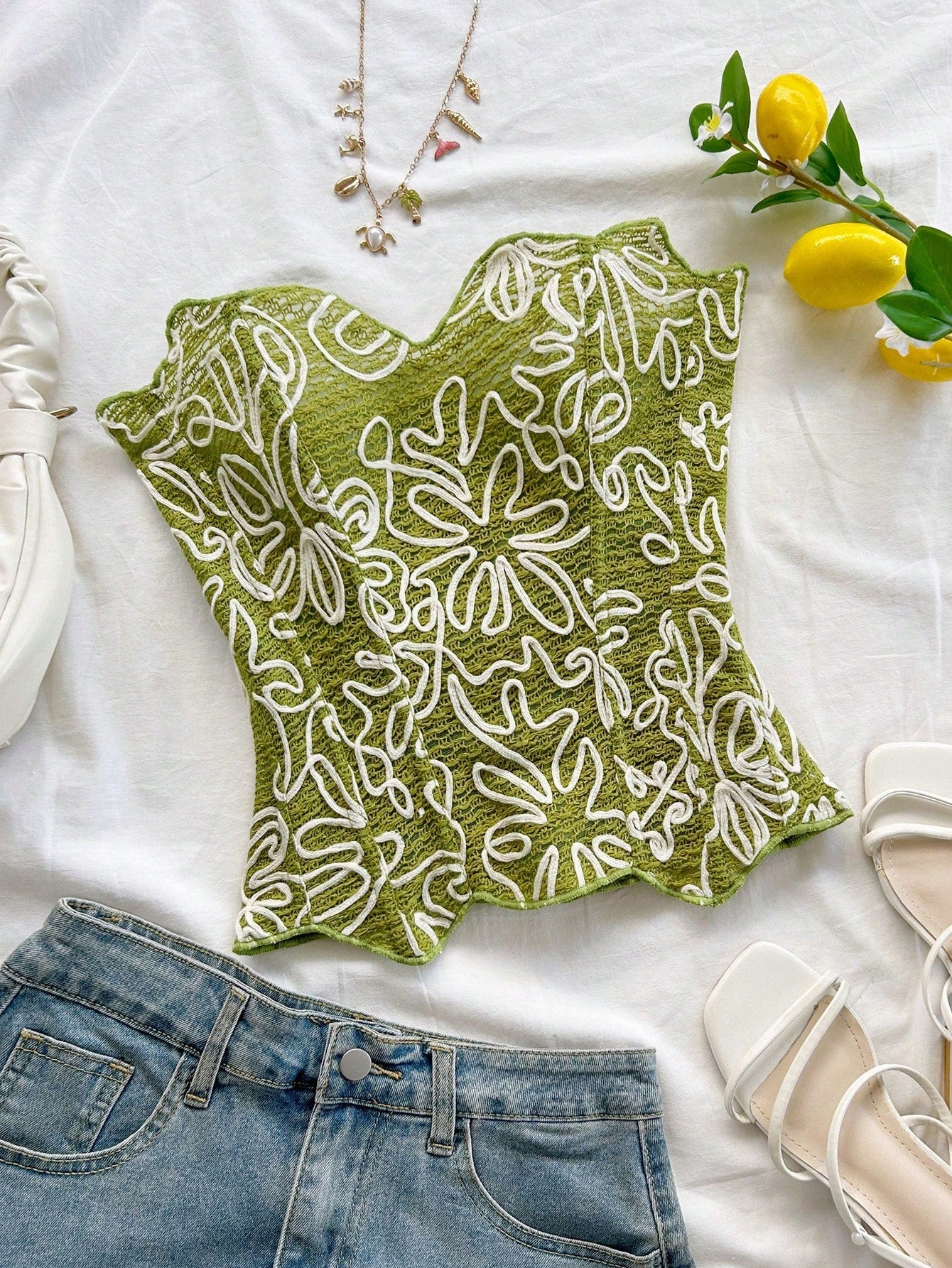 European And American Style Young Vacation Sexy Avant-Garde Lace Top shein