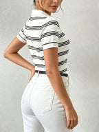 Contrast Trim Short Sleeve Tee shein