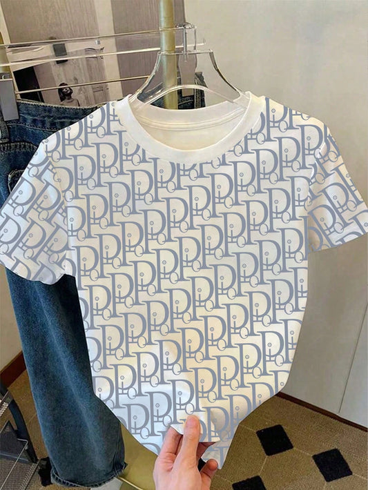 Women's Casual Letter Print Round Neck Loose T-Shirt