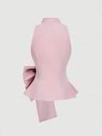 Elegant Summer Chiffon Bow Top shein