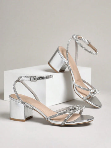 SHUZIA Women's Fashionable Rhinestone High Heel Sandals