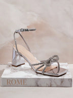 SHUZIA Women's Fashionable Rhinestone High Heel Sandals shein