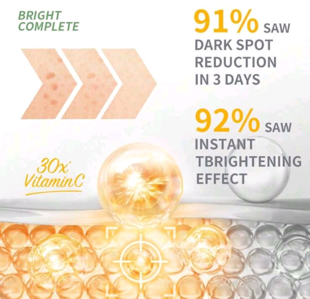 Garnier Brightening And Moisturizing Essence, 30ml, Instantly Whitens, Vitamin C30, Niacinamide, Fade Acne Marks, Dark Spots, Deep Hydrating Effect Garnier