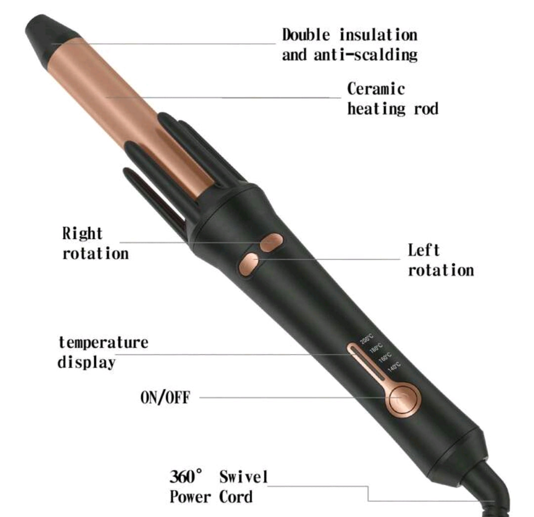 Automatic Hair Curling Iron, Ceramic Curling Wand With Anti-Scald Insulated Wand Tip, Portable & Easy To Use For Lazy Waves shein