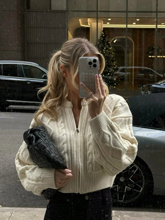 Women's New Zip Casual Knit Cardigan