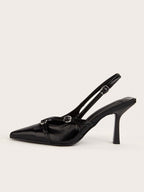 Cross Strap Buckle Stiletto High Heel Sandals With Pointed Toe shein