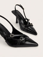 Cross Strap Buckle Stiletto High Heel Sandals With Pointed Toe shein