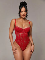 Sexy Lace Bodysuit shein