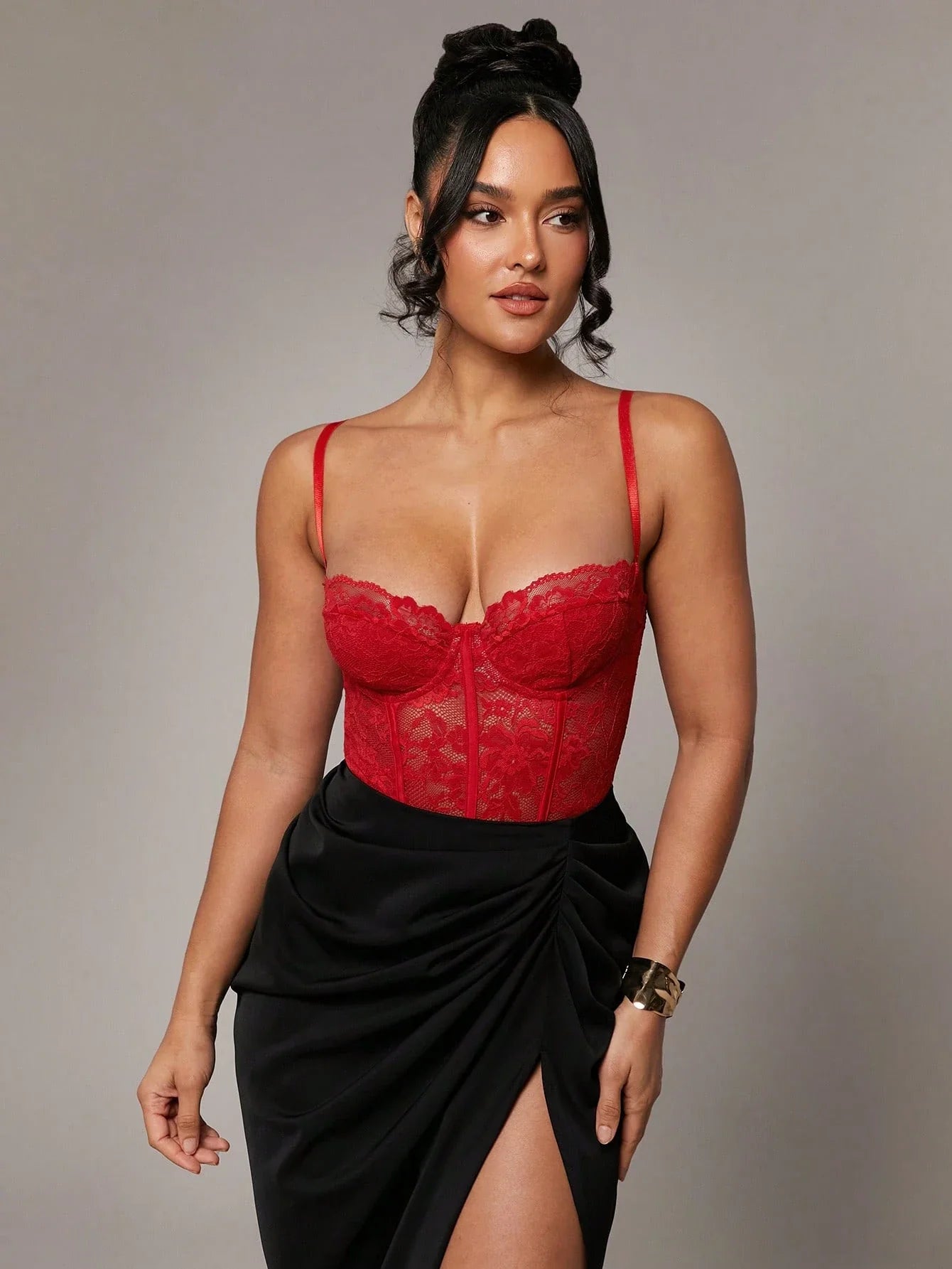 Sexy Lace Bodysuit shein