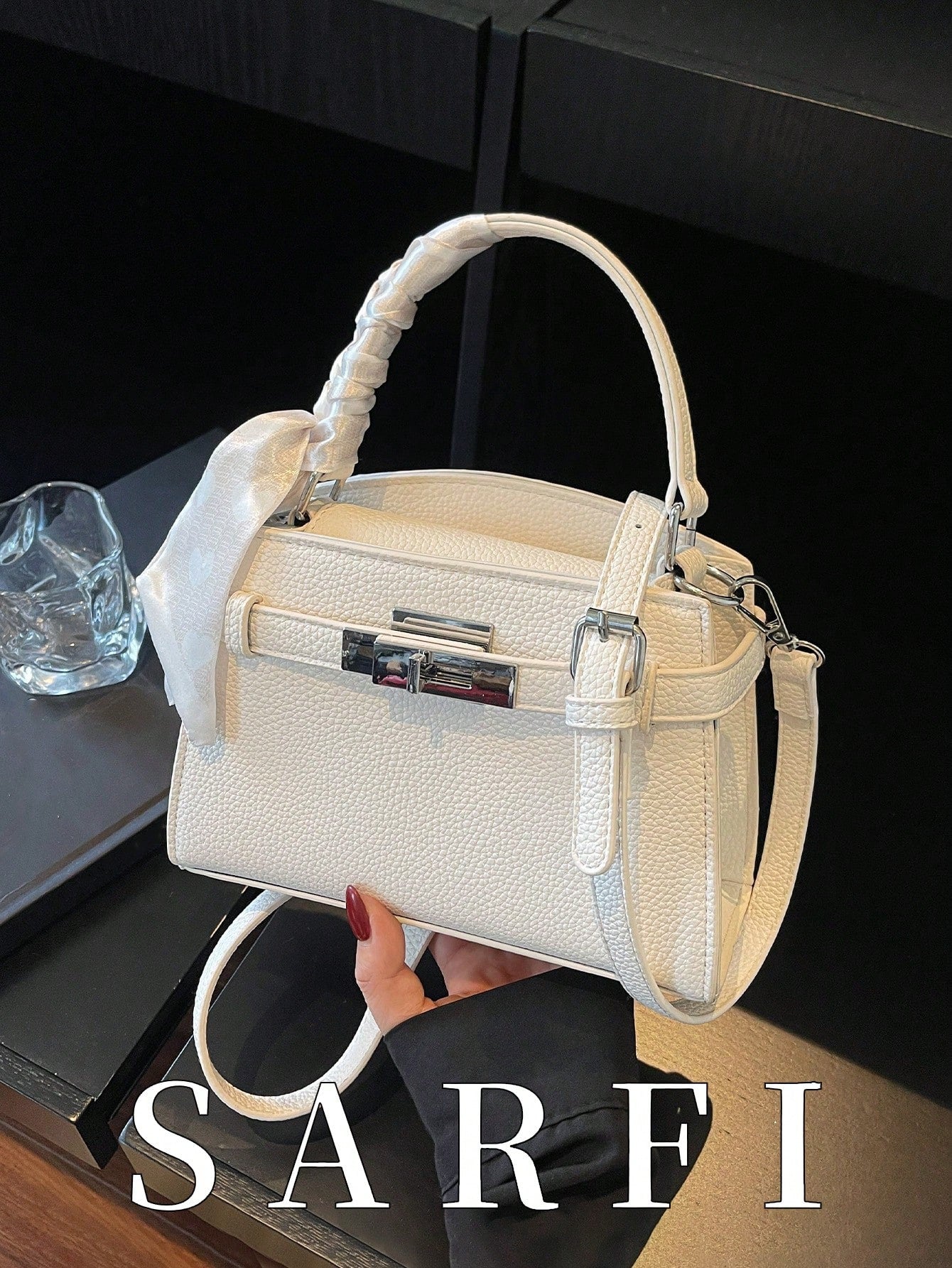 Fashionable High-End Litchi Grain Women's Handbag