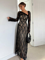 Women's Black Mesh Bodycon Dress shein