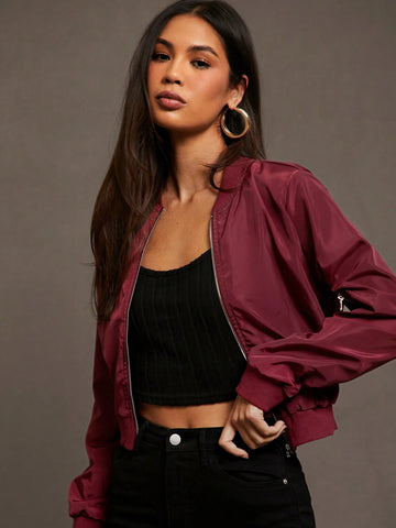 Siren Gaze Zip Up Wind Bomber Jacket