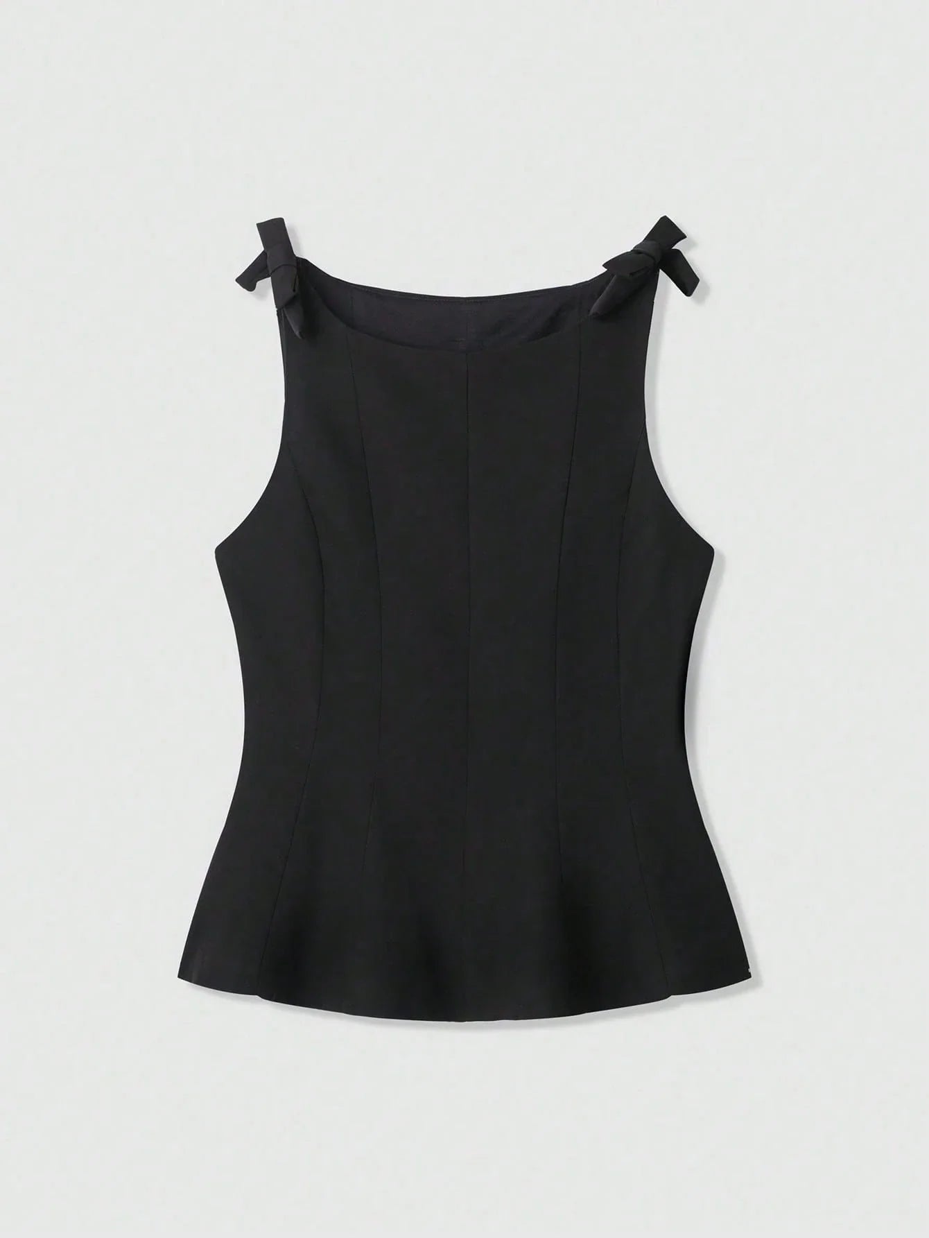 Women's Simple Solid Color Bow Decor Sleeveless Top shein