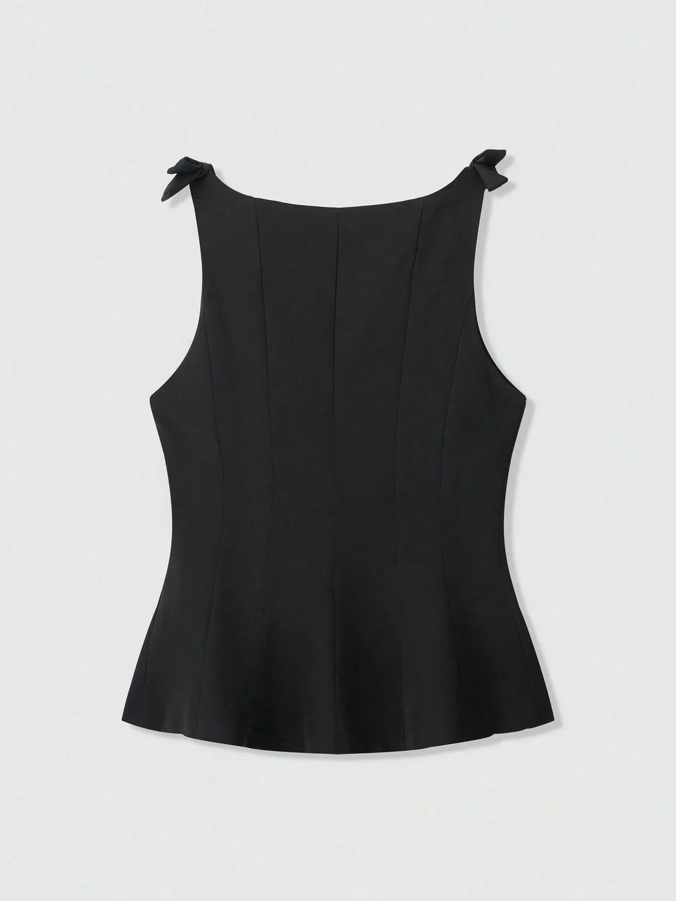 Women's Simple Solid Color Bow Decor Sleeveless Top shein
