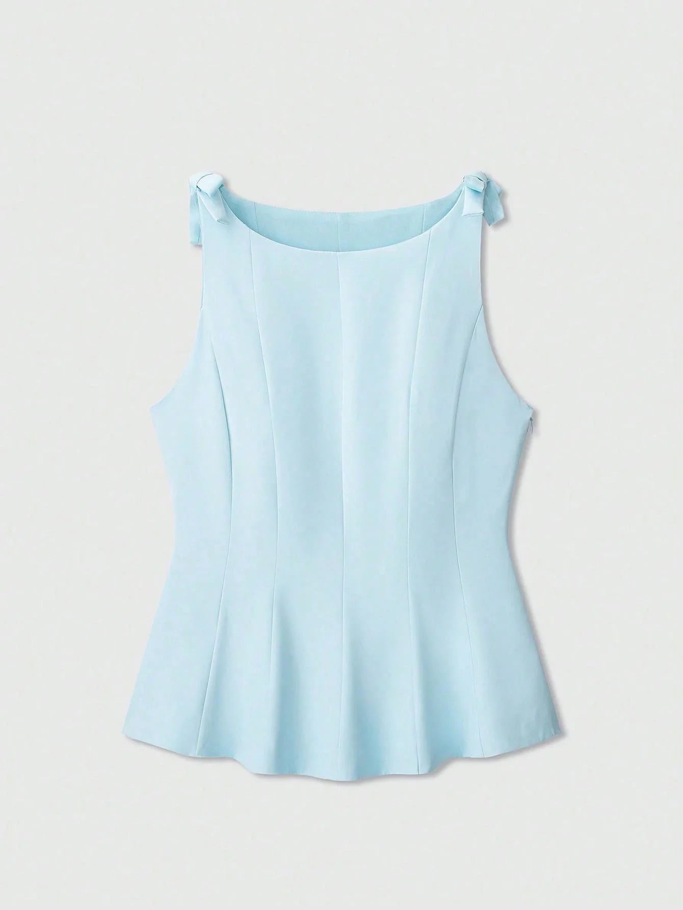 Women's Simple Solid Color Bow Decor Sleeveless Top shein