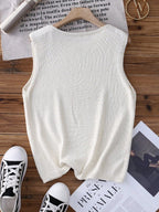 Round Neck Women Vest Teddy Bear Wearing Baseball-Cap T-Shirt shein