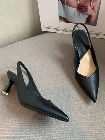 Women Point Toe Pyramid Heeled Pumps