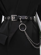 1pc Women Geometric Buckle Belt & 1pc Pants Chain Funky For Dress shein