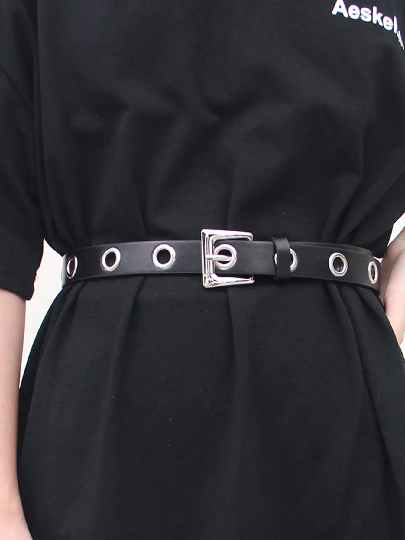1pc Women Geometric Buckle Belt & 1pc Pants Chain Funky For Dress