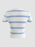 Striped Print Tee shein