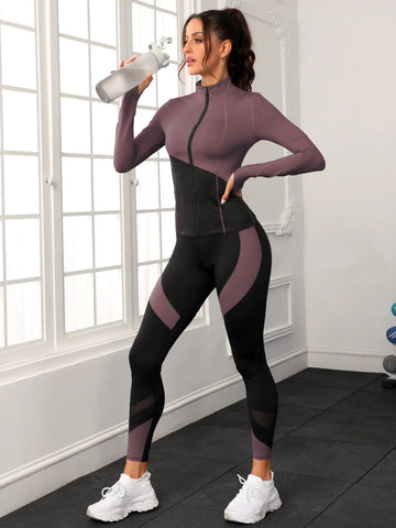 Sport Two Tone & Insert Zip Up Sports Set