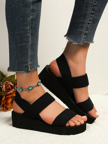 Stylish Thick-bottom Wedge Heel shein