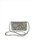 Vintage Silver Hollow-Out Handmade Beaded Flip Cover Phone Case Bag shein