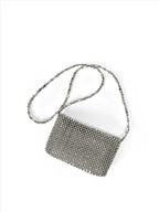 Vintage Silver Hollow-Out Handmade Beaded Flip Cover Phone Case Bag shein