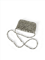 Vintage Silver Hollow-Out Handmade Beaded Flip Cover Phone Case Bag shein