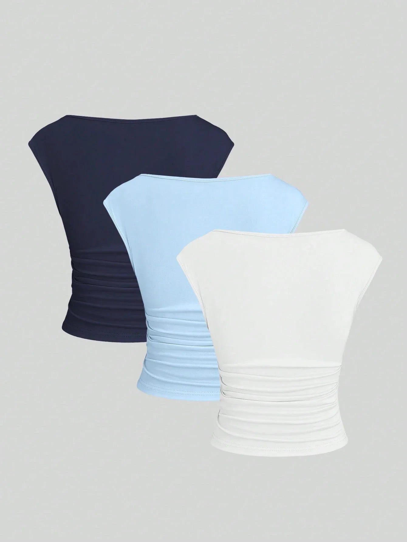 Cutout Backless Moisture-Wicking Fitted Women's T-Shirt Set shein