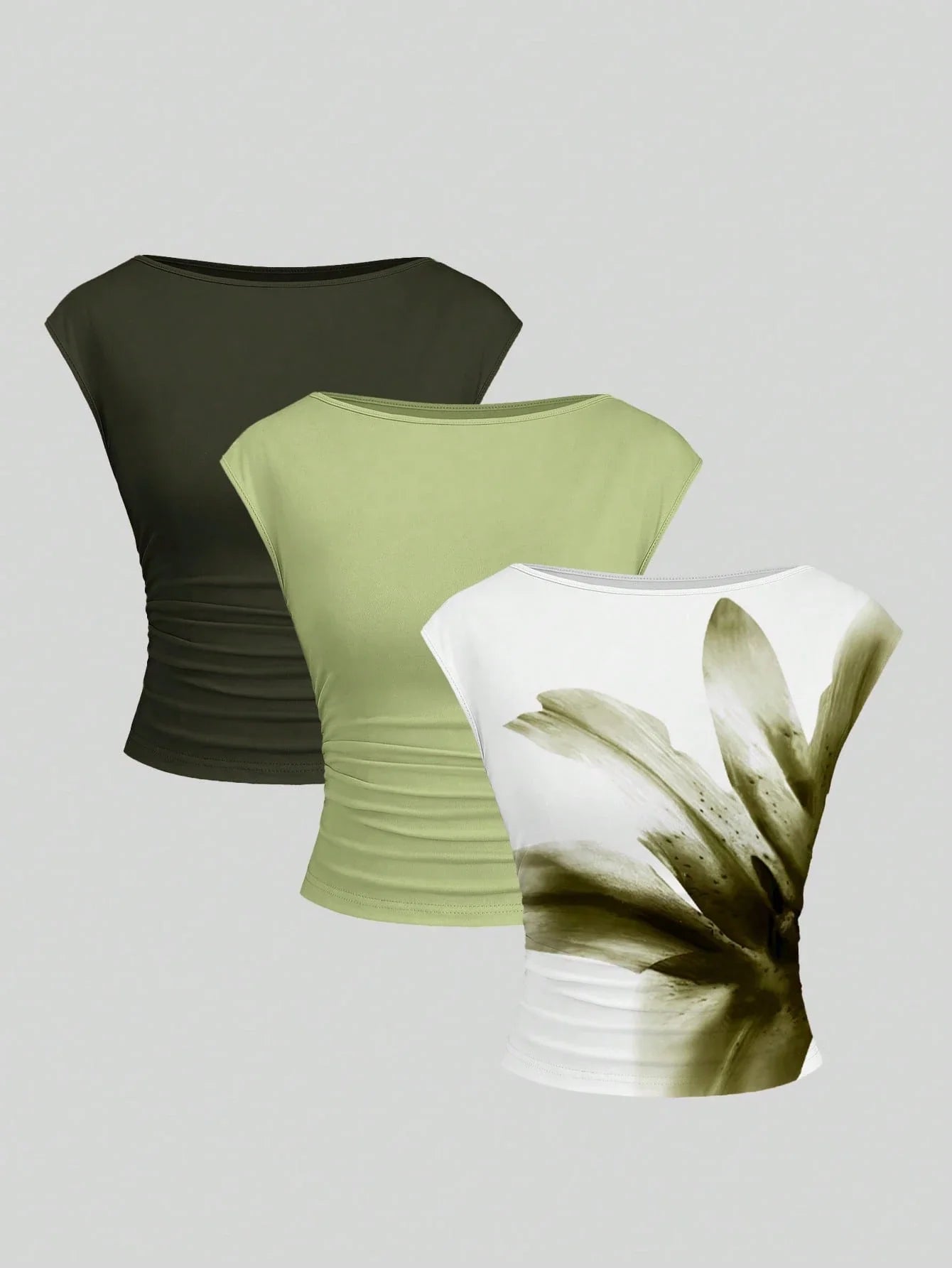 Cutout Backless Moisture-Wicking Fitted Women's T-Shirt Set shein