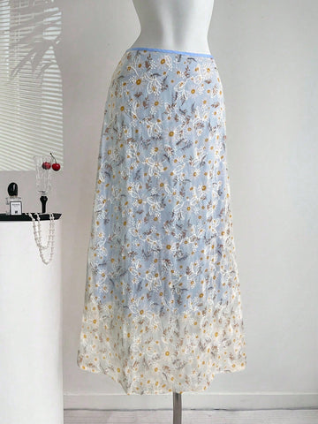 Women's New Elegant Simple Refreshing Vacation Style A-Line Skirt