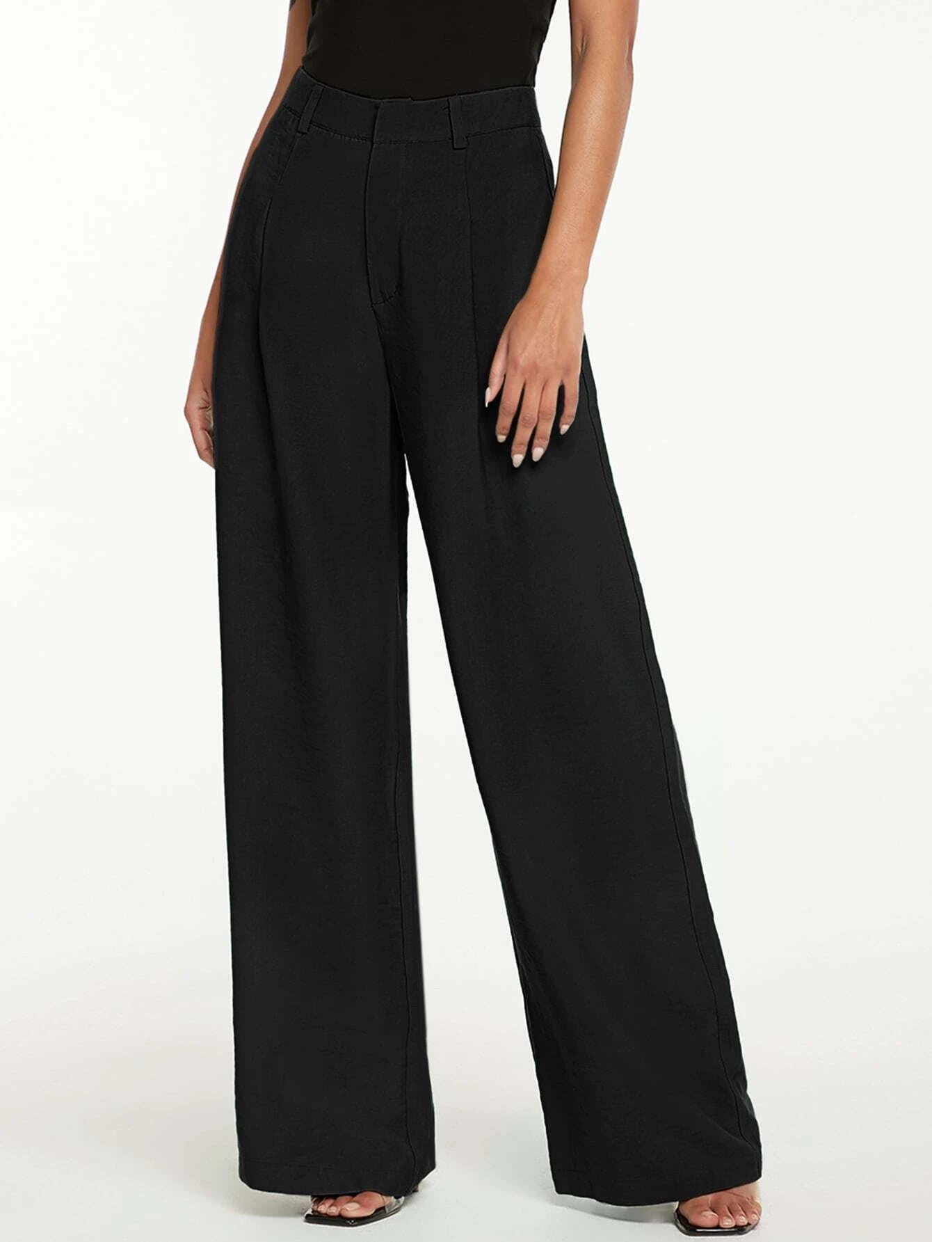 Tall High Waist Wide Leg Pants shein