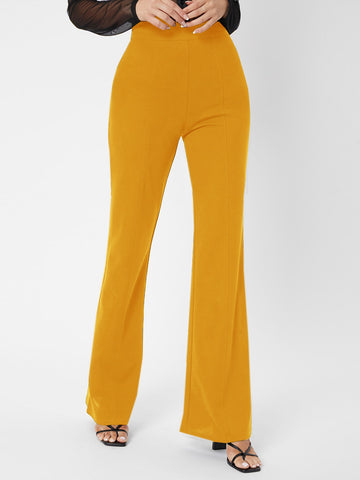 Tall Zipper Back Solid Palazzo Pants shein